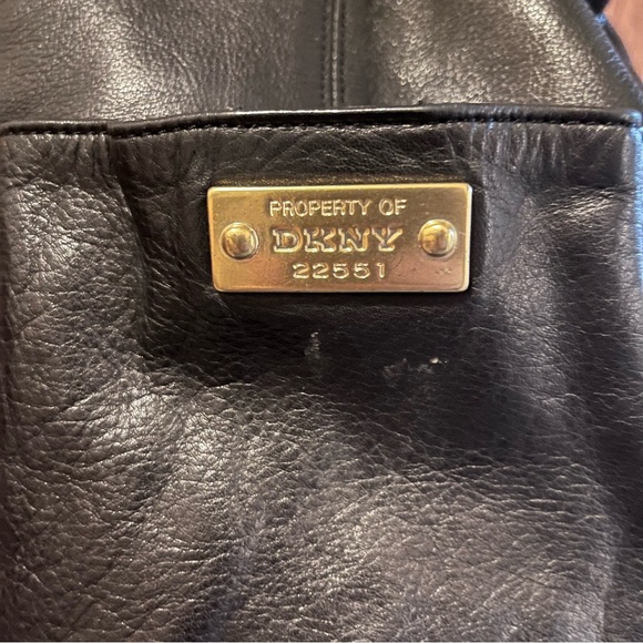DKNY Black Leather Sling Backpack